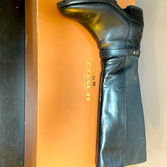 Black Coach Boots size 8 - Picture 1 of 8
